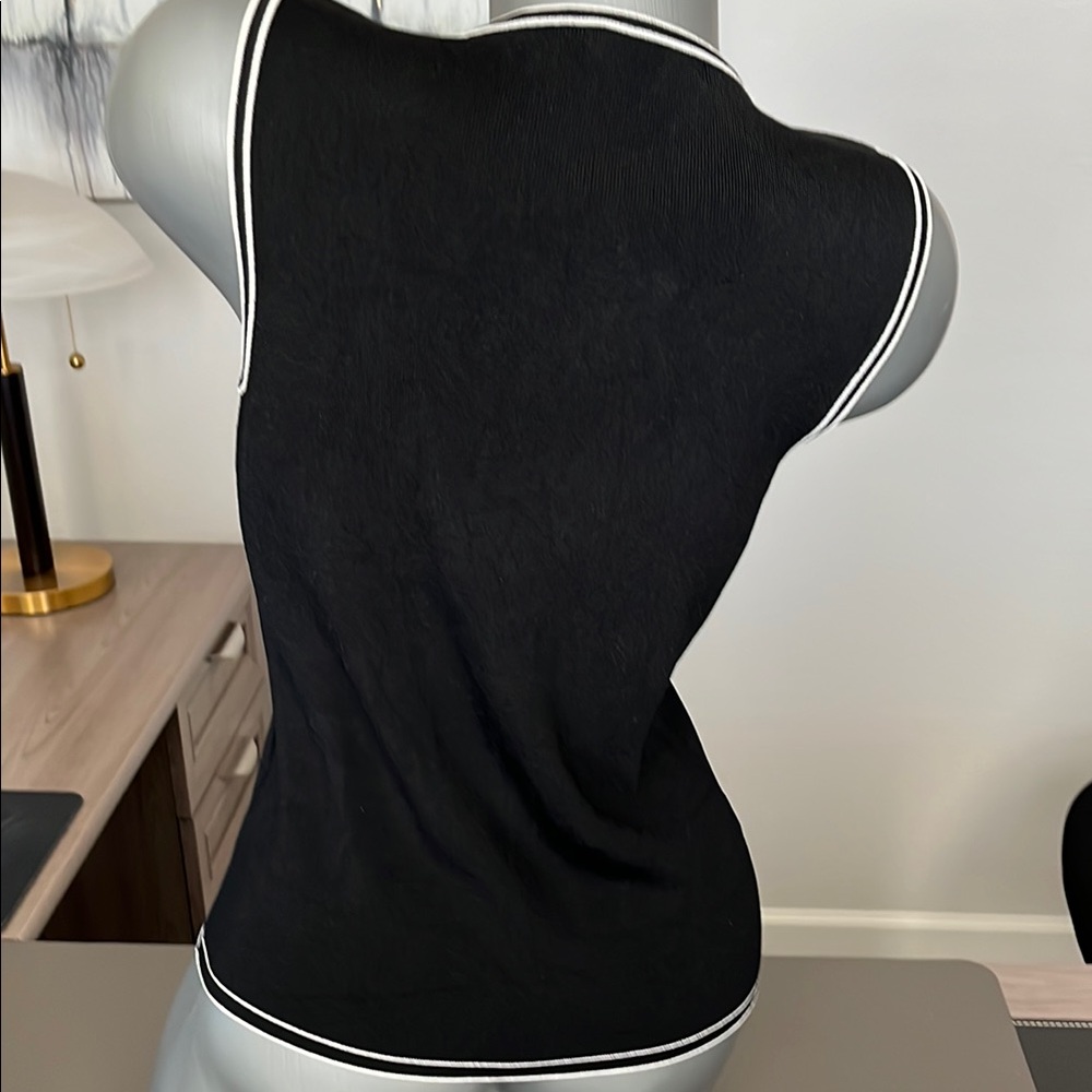Belldini Black Fitted Sleeveless Polo Tank Top - Picture 3 of 6